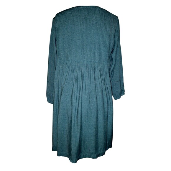 J.Jill Shift Dress Evergreen Oversized Pintuck Detail W/ Pockets Medium - Picture 6 of 6